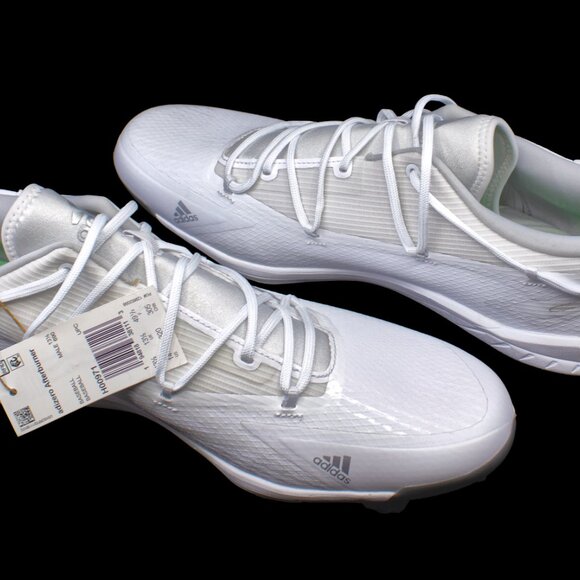 ADIDAS Men's Adizero Afterburner 8 Baseball Cleats White Silver - Picture 4 of 7
